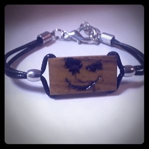 Joker wood tile cord bracelet